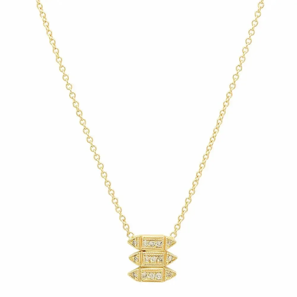 Delicate Triple Love Bricks Diamond Necklace