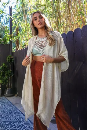 Diamond embroidered kimono