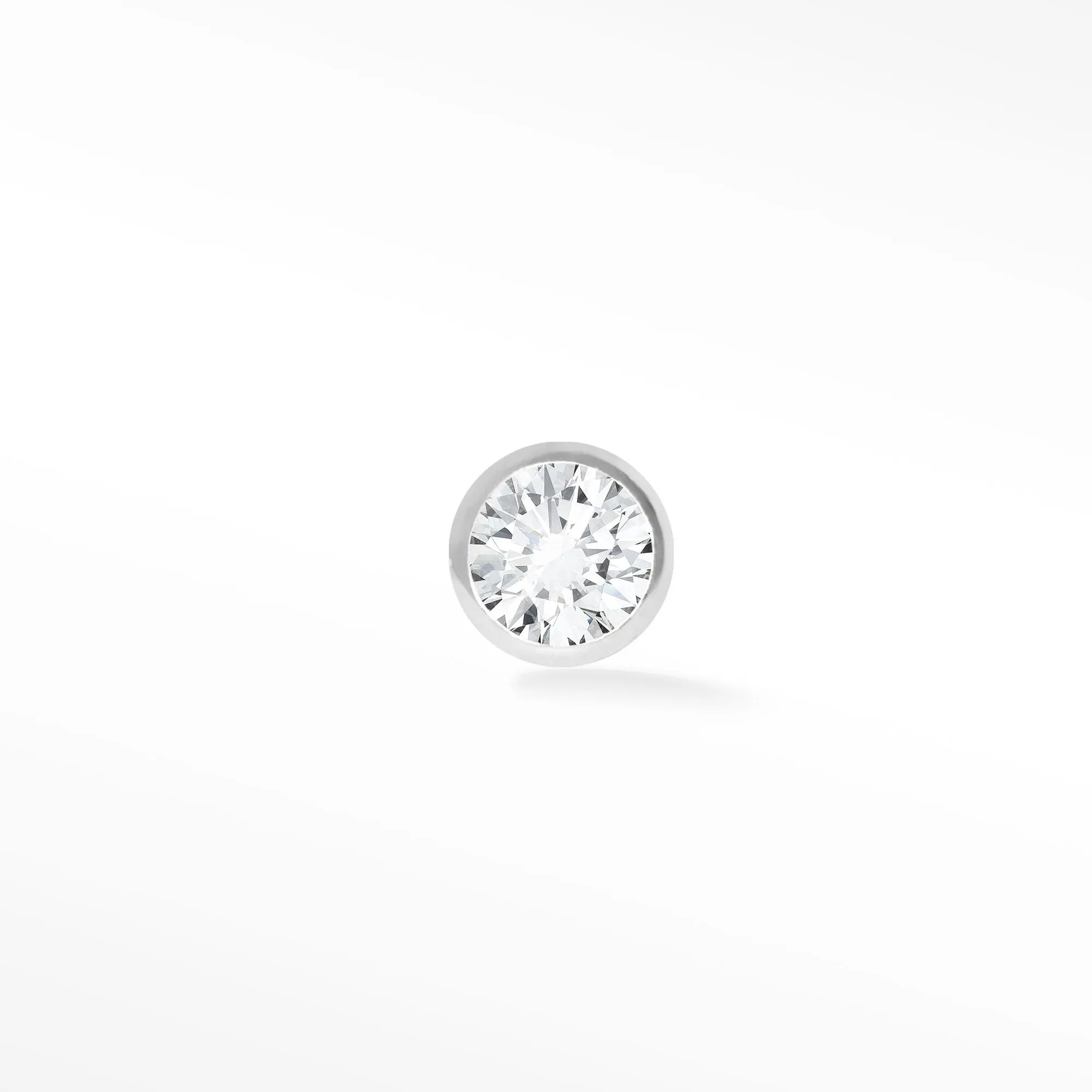 Diamond Flat Back Earrings Diamond 1.5mm Bezel 14k White