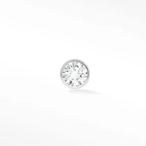 Diamond Flat Back Earrings Diamond 1.5mm Bezel 14k White