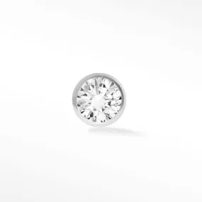 Diamond Flat Back Earrings Diamond 2mm Bezel 14k White