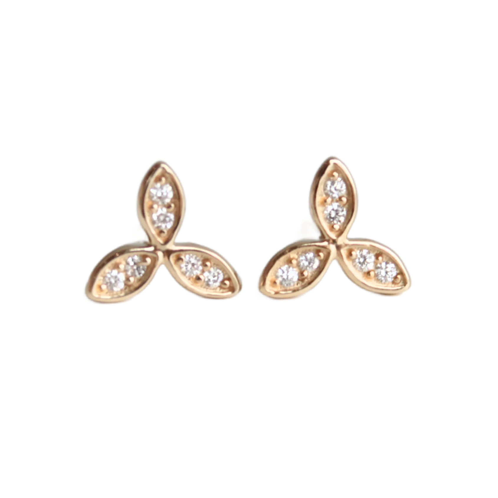 Diamond Flower Stud Earrings