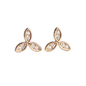 Diamond Flower Stud Earrings