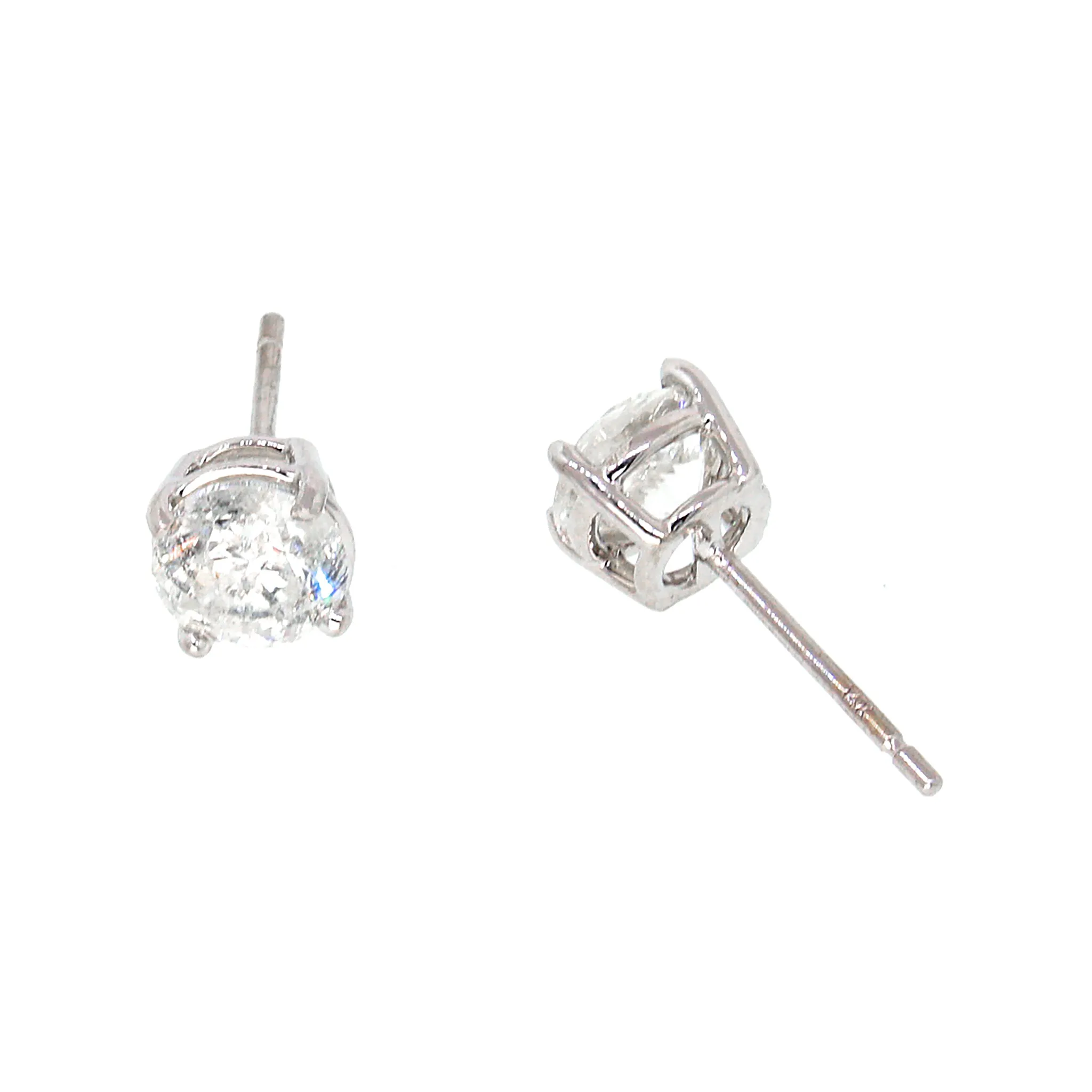 Diamond Studs 14k White Gold Earrings