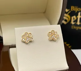 Dog paws diamond  earrings