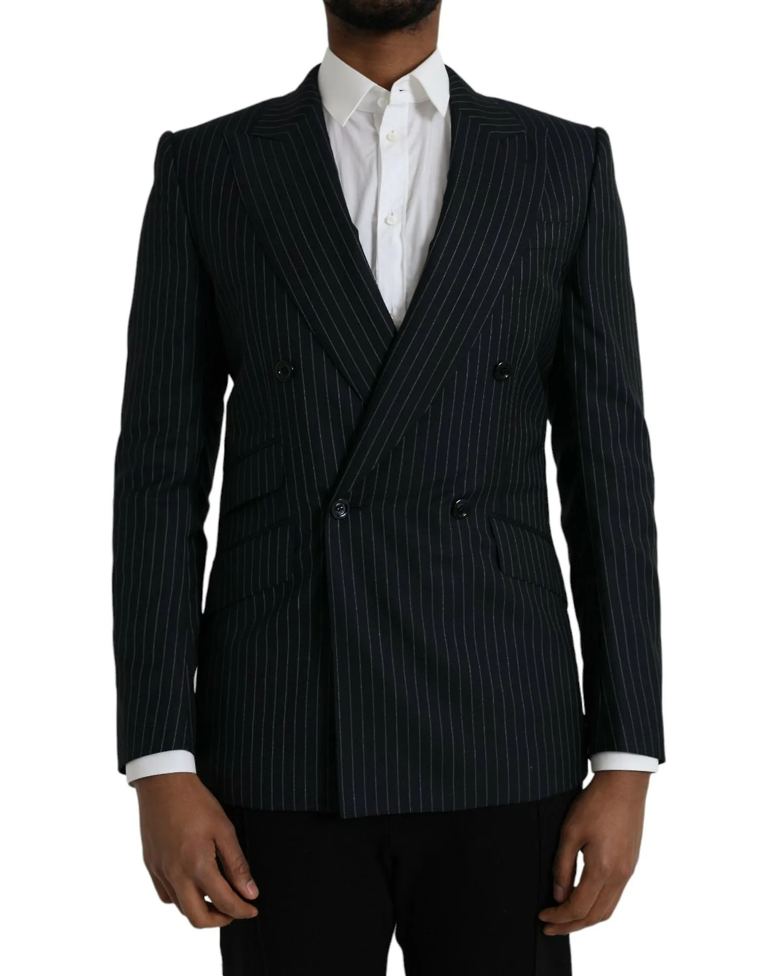 Dolce & Gabbana Stripe Double Breasted Coat Blazer