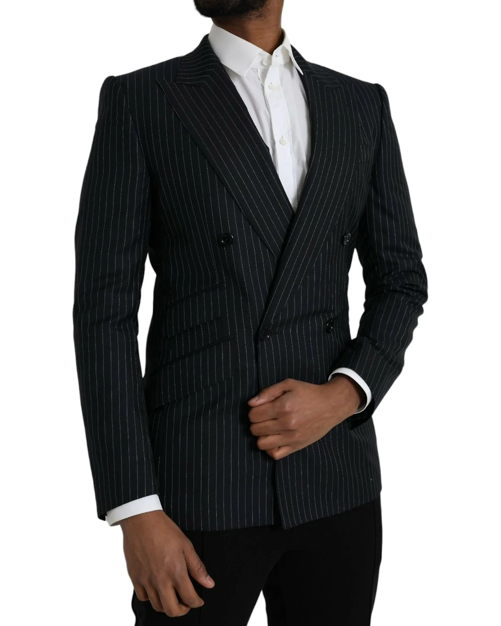 Dolce & Gabbana Stripe Double Breasted Coat Blazer