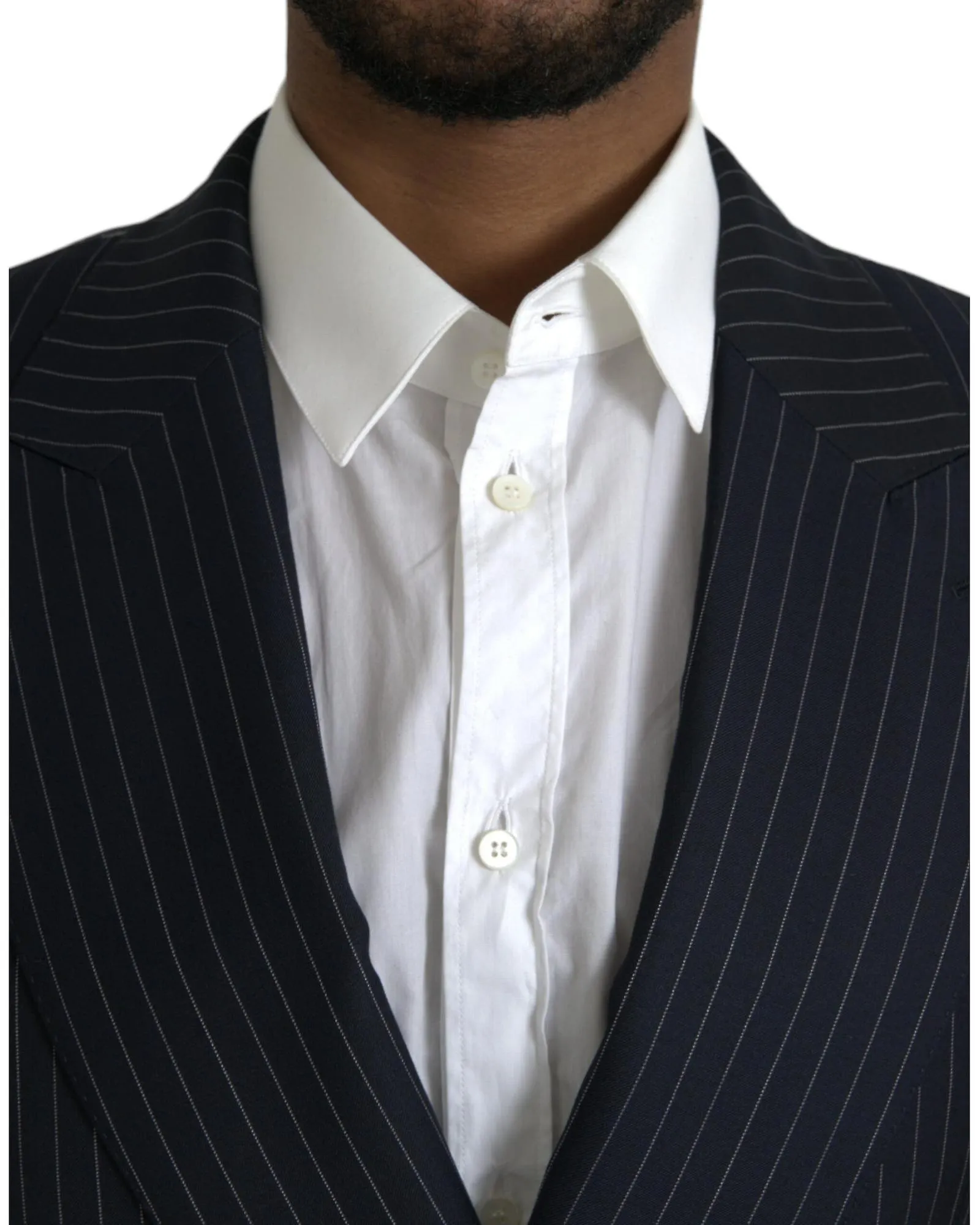 Dolce & Gabbana Stripe Double Breasted Coat Blazer