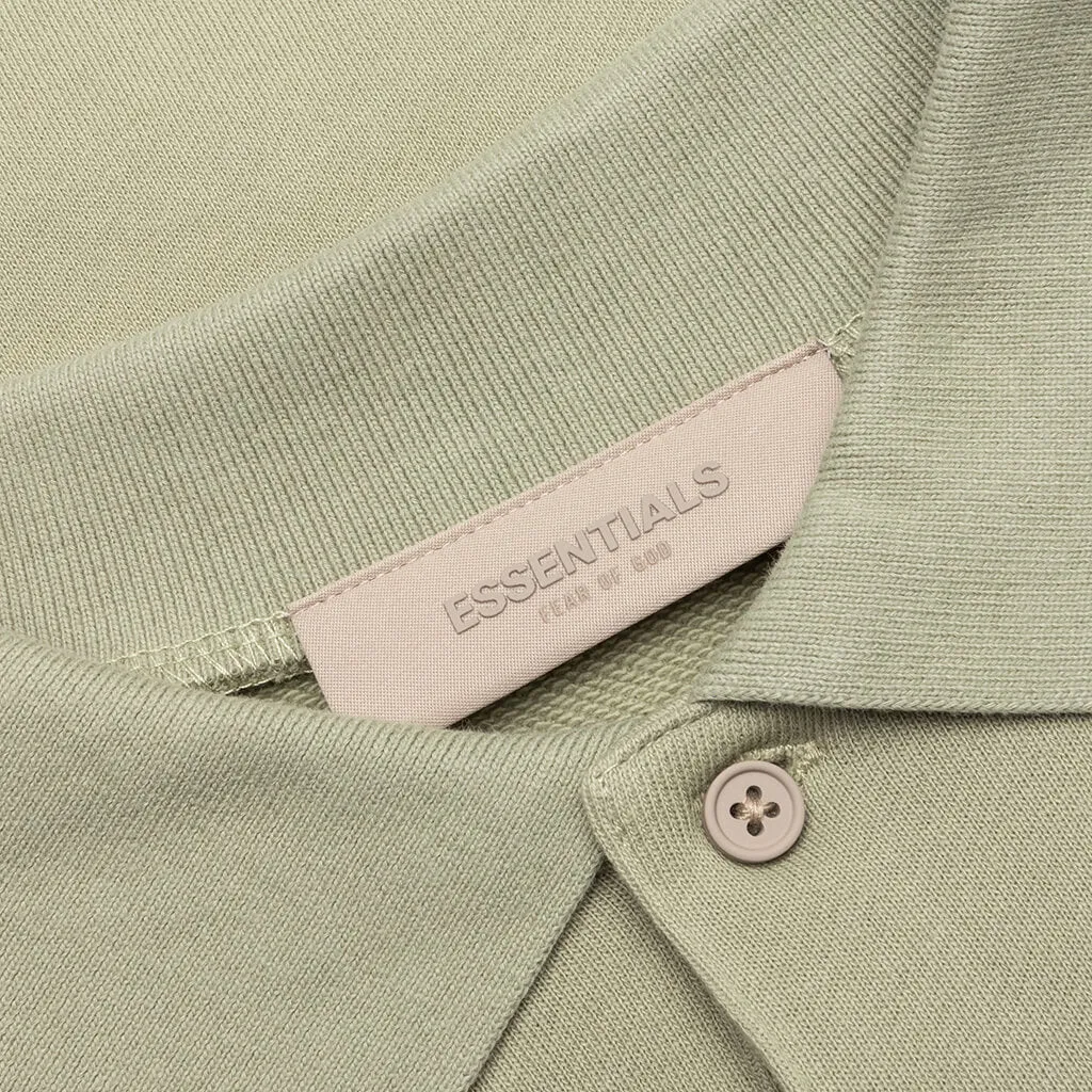 Essentials L/S Polo - Seafoam