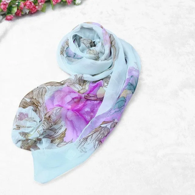 Fashion New 216 Women Scarf Print Ladies Chiffon Square Scarves female bufanda mujer Lady Long Wrap Women's Shawl Scarves GS