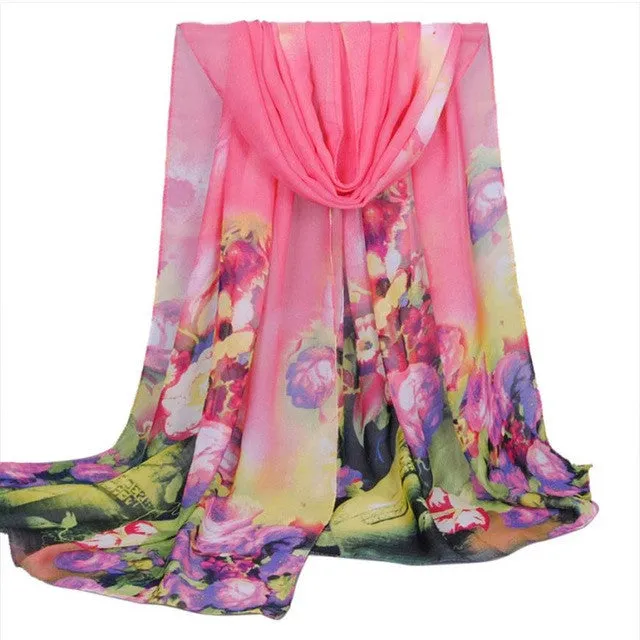 Fashion Women Long Soft Wrap scarf Ladies Shawl Chiffon Scarf Scarves YE GS