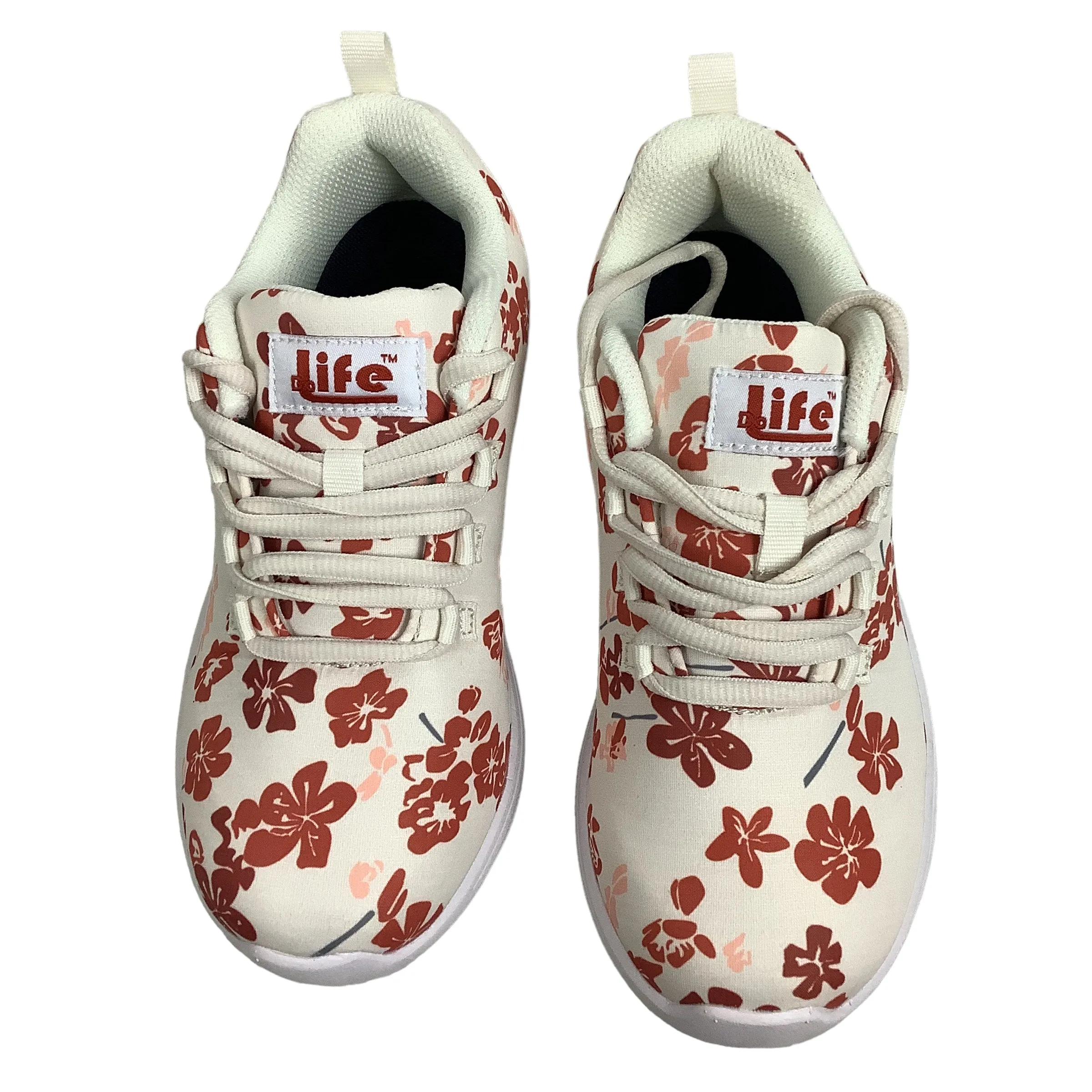 Floral Print Shoes Sneakers Life, Size 5.5