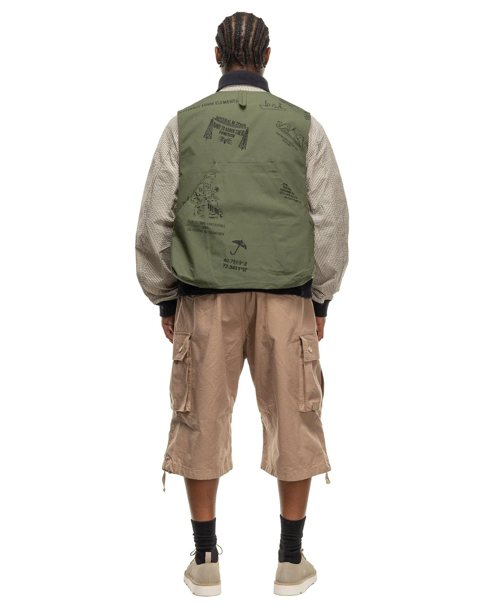 Fowl Vest Graffiti Print Ripstop Olive