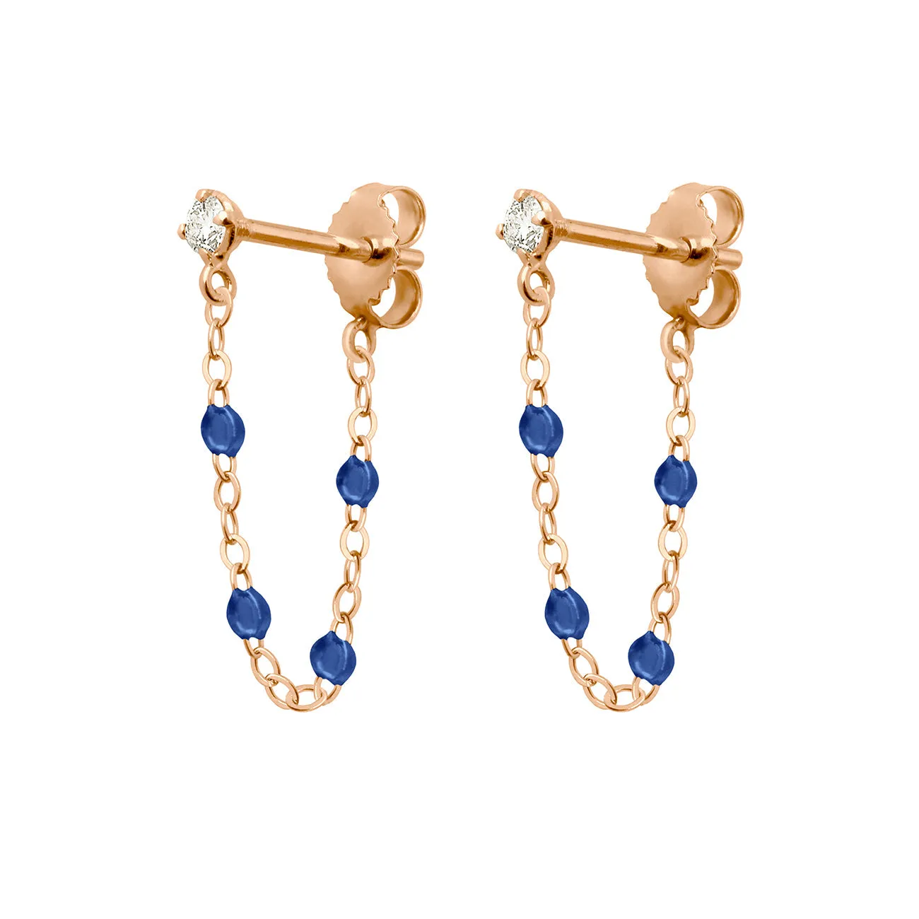 Gigi Supreme Diamond earrings, Sapphire, Rose Gold