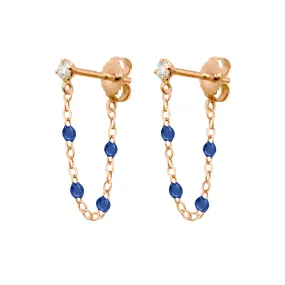 Gigi Supreme Diamond earrings, Sapphire, Rose Gold