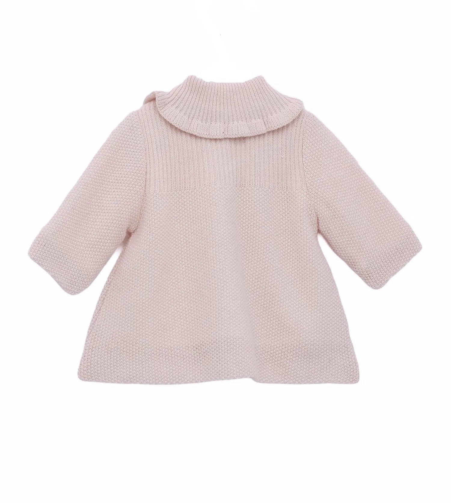 Girl's coat in pink knitted baby brand Foque