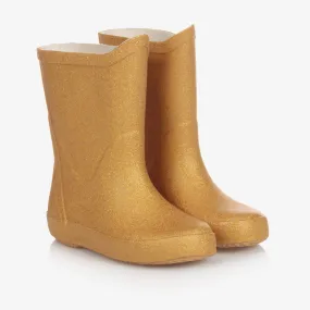 Girls Gold Glitter Rain Boots