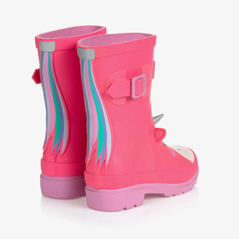 Girls Pink Unicorn Rain Boots