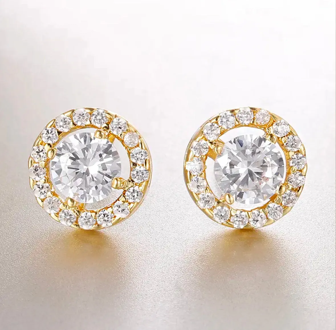 Gold Diamond Stud Earrings