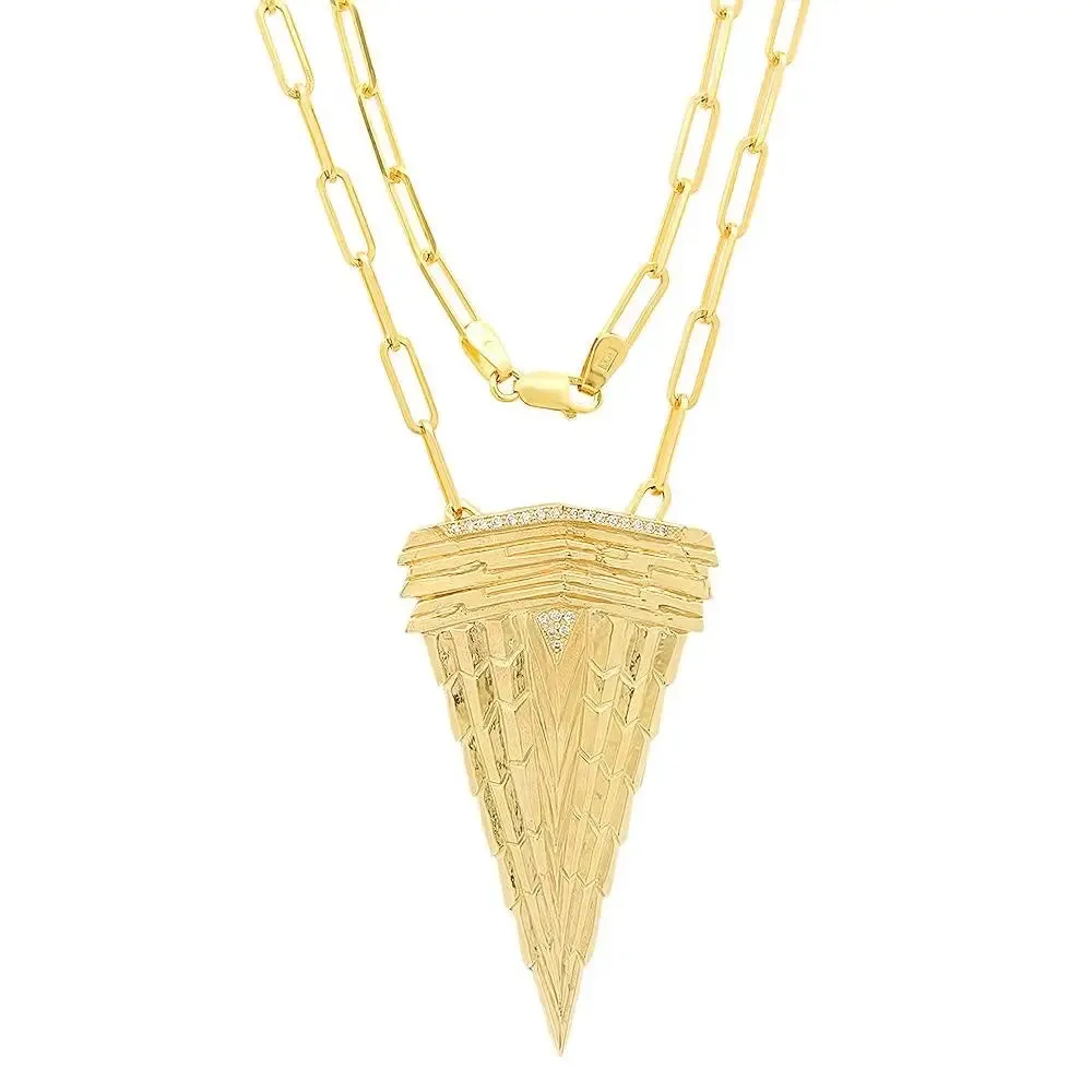 Golden Eagle Chest Diamond Necklace