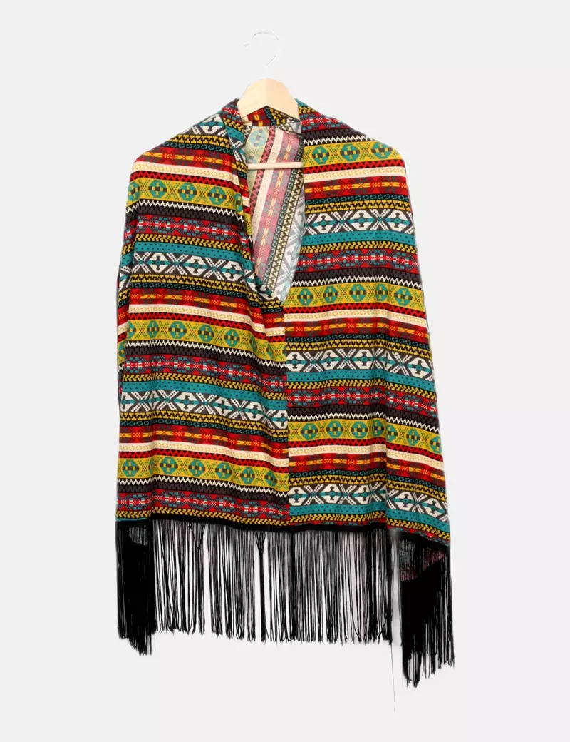 GRALHAS Poncho multicolor estampado