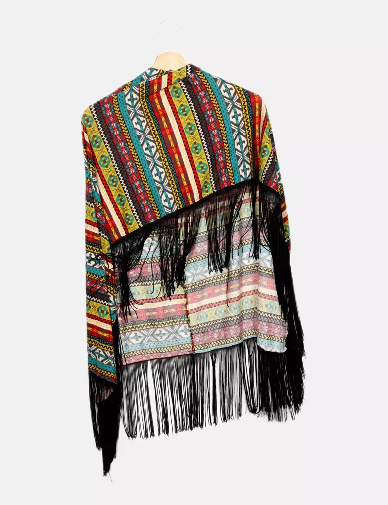 GRALHAS Poncho multicolor estampado