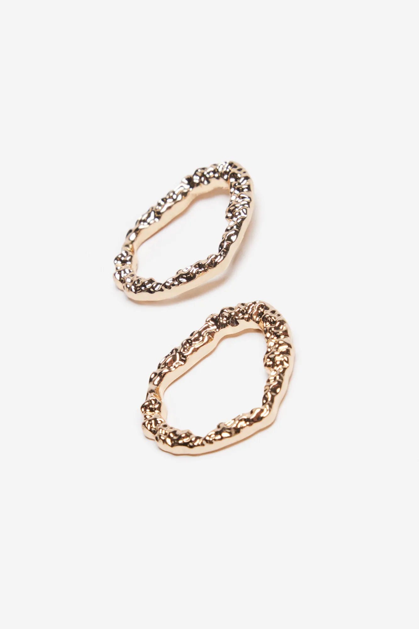 Hammered front hoop earrings