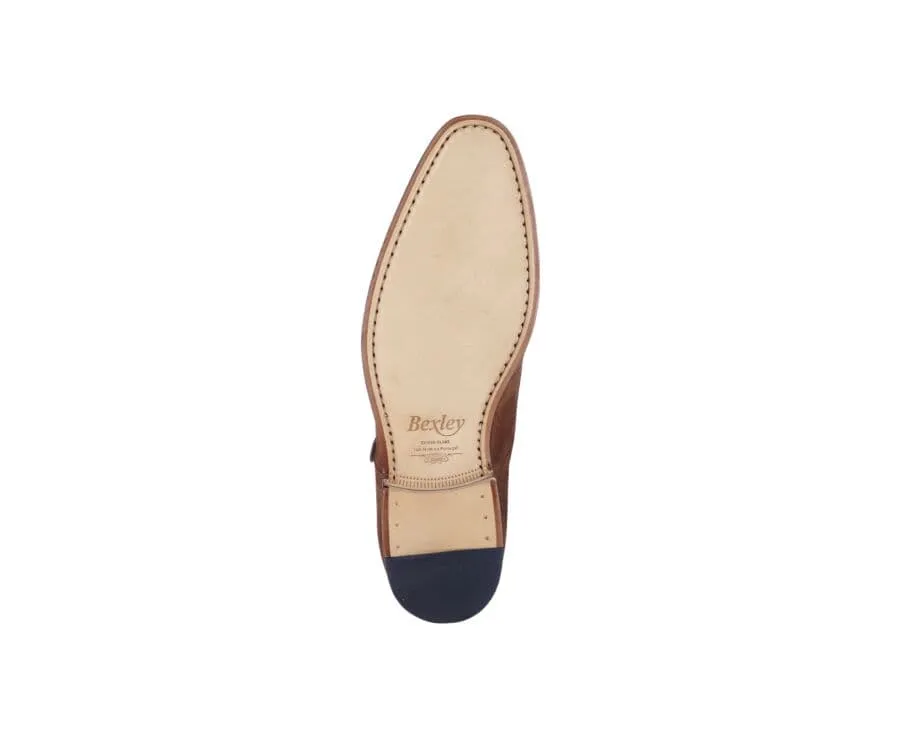 Havana Suede Double Buckle Shoes - CHIGWELL