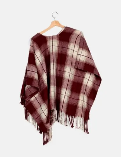 Hollister Poncho desflecado cuadros