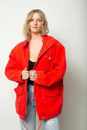 Hooded Coat - Red