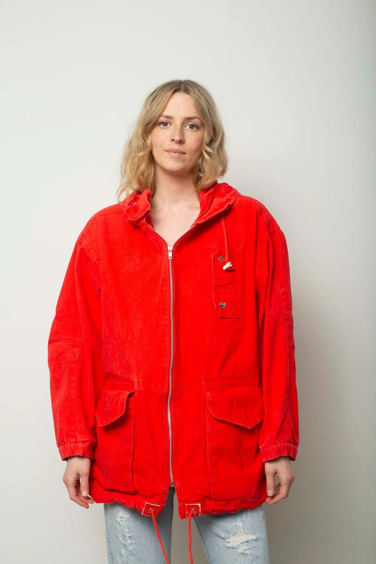 Hooded Coat - Red