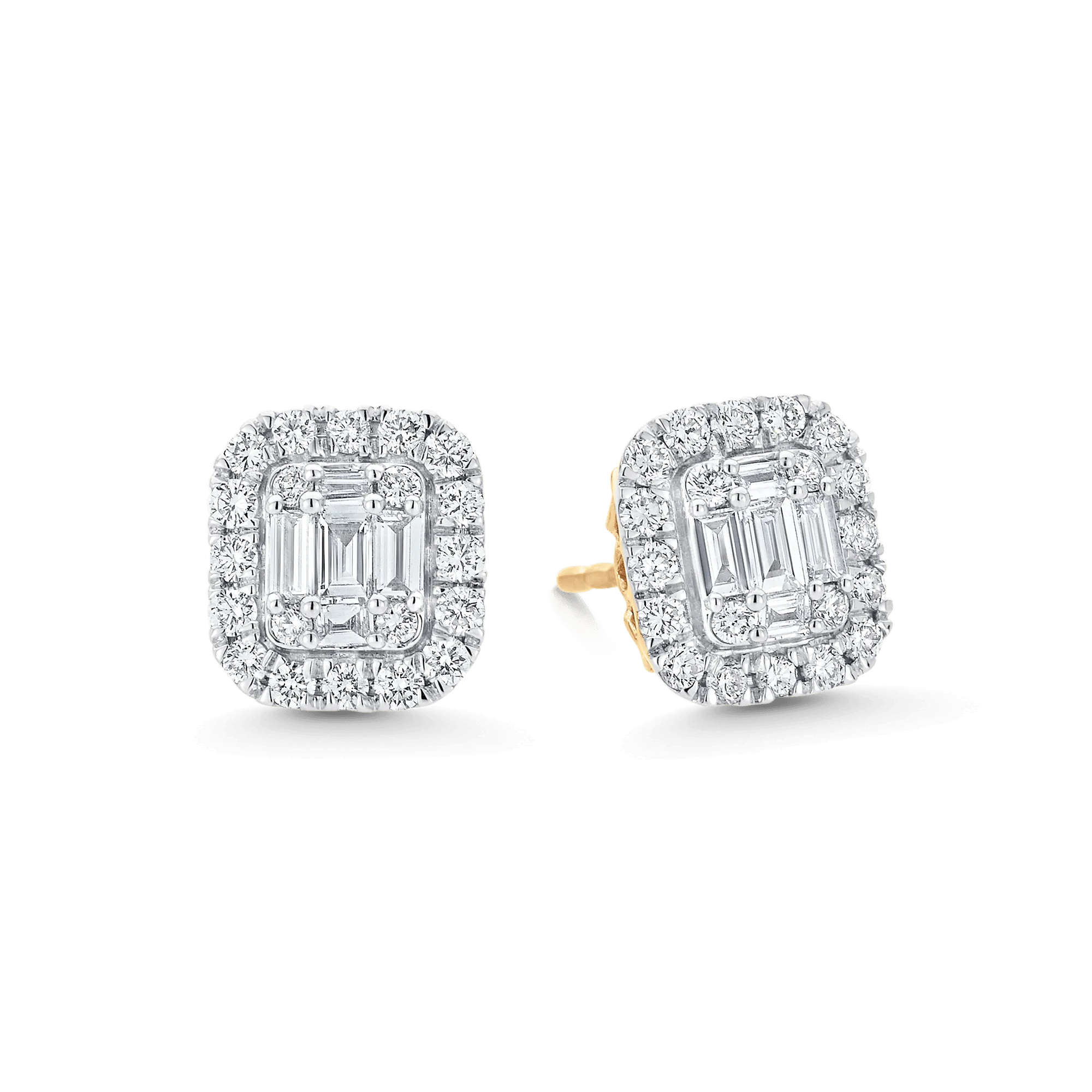 Illusion Emerald Cut Diamond Earrings