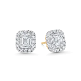 Illusion Emerald Cut Diamond Earrings