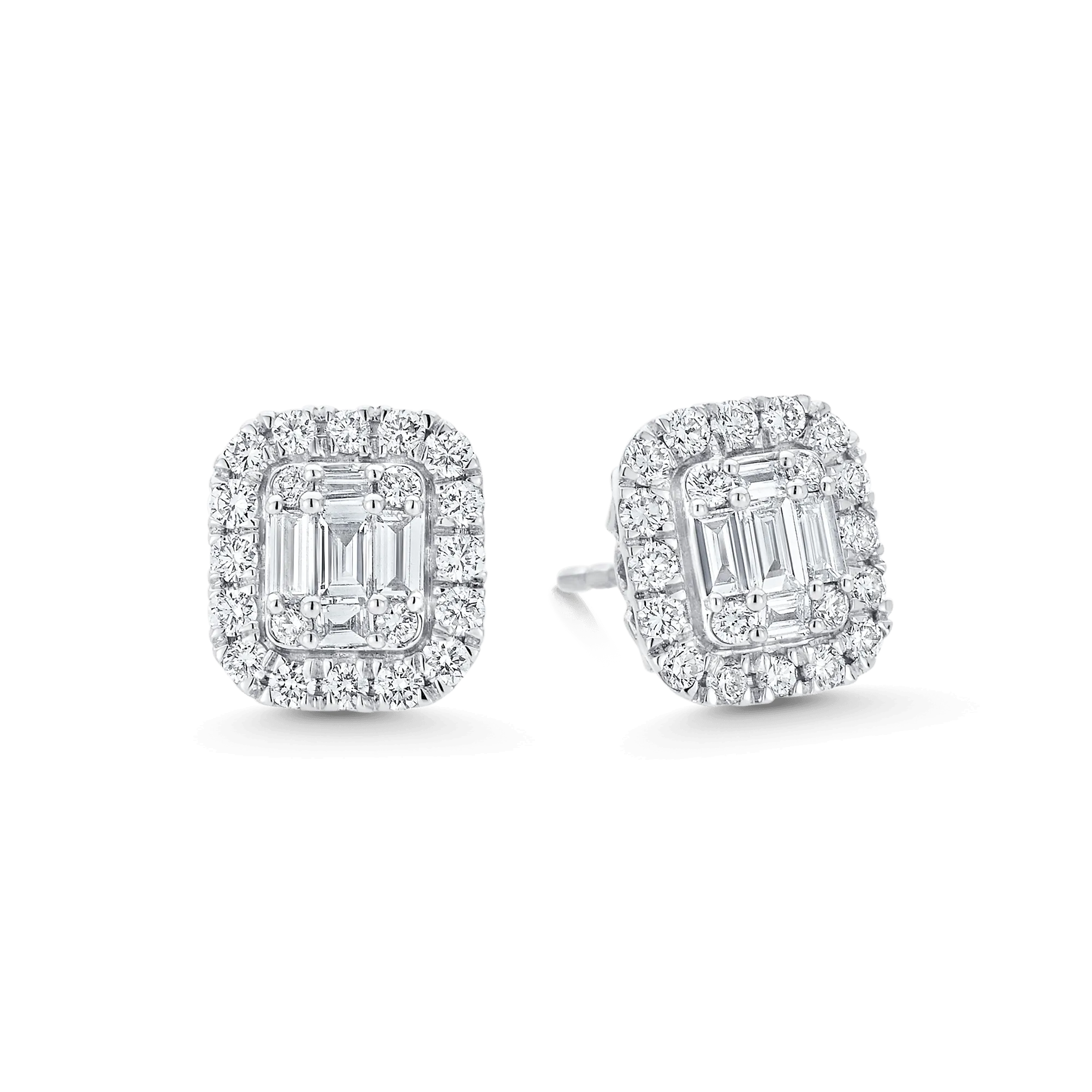 Illusion Emerald Cut Diamond Earrings