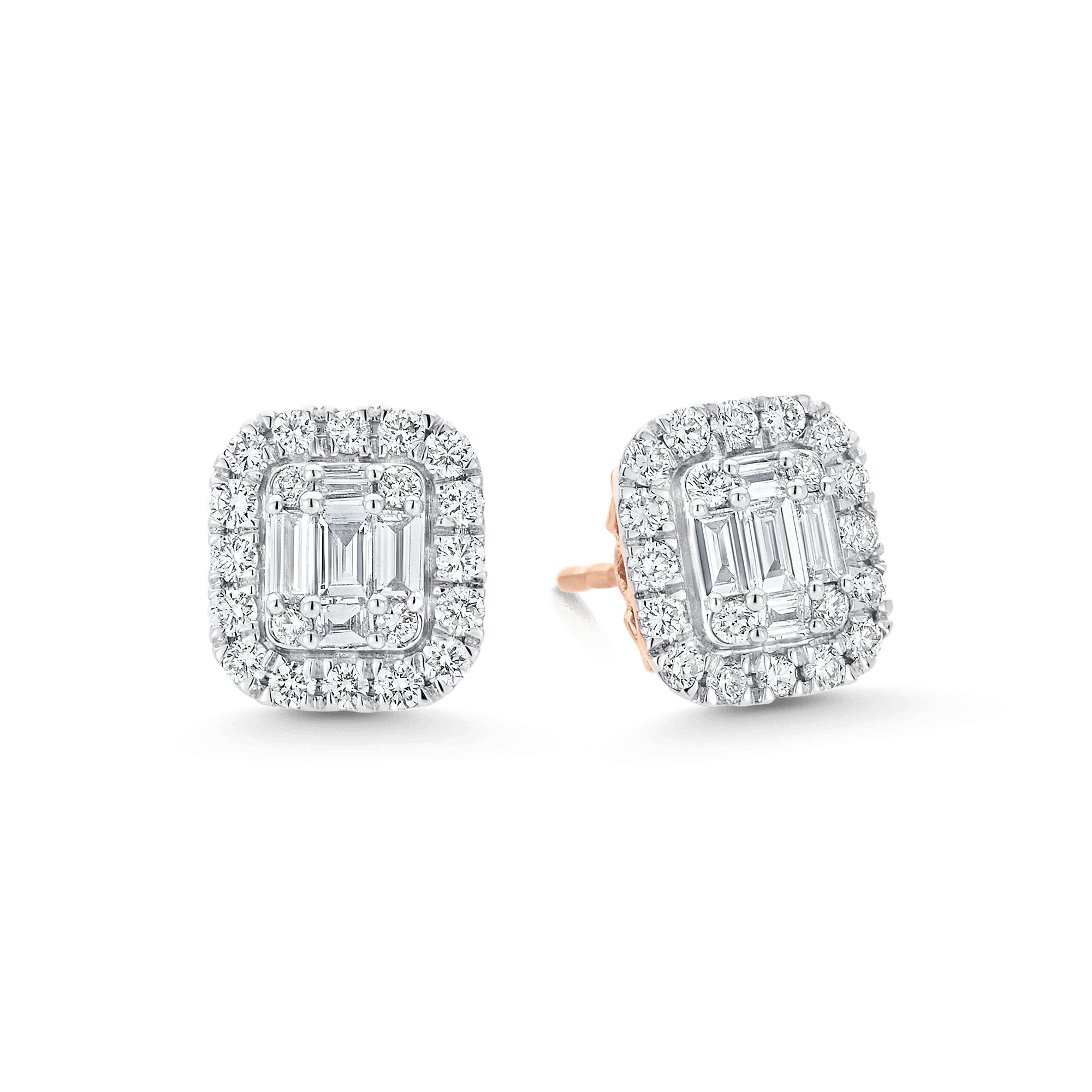 Illusion Emerald Cut Diamond Earrings