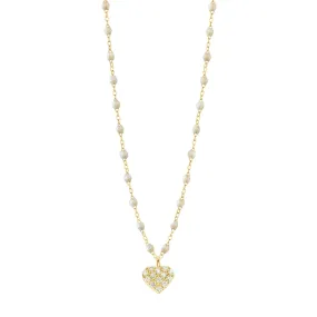 In Love Diamond Necklace, Opal, Yellow Gold, 16.5