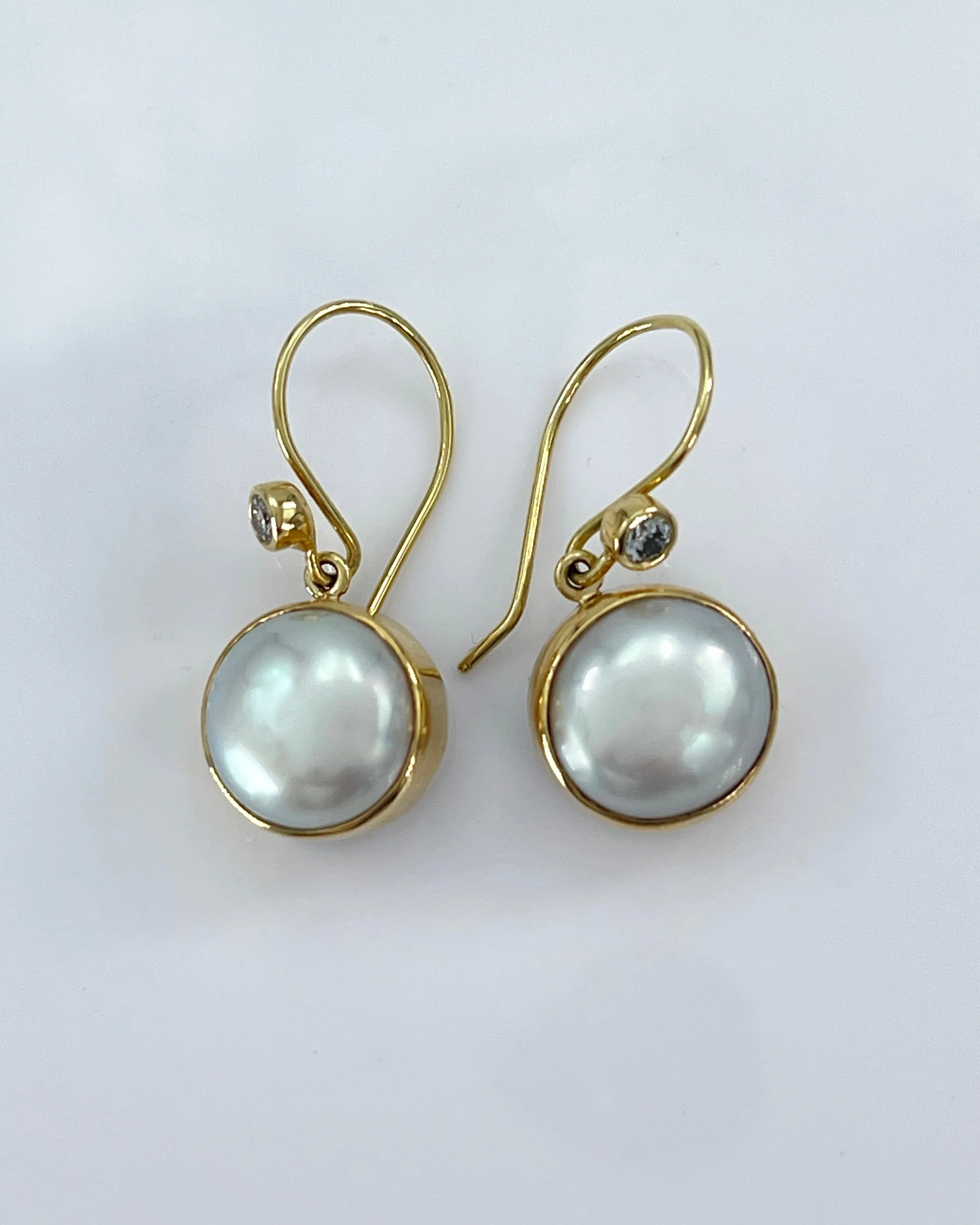 Jamie Joseph Pearl and Diamond Earrings