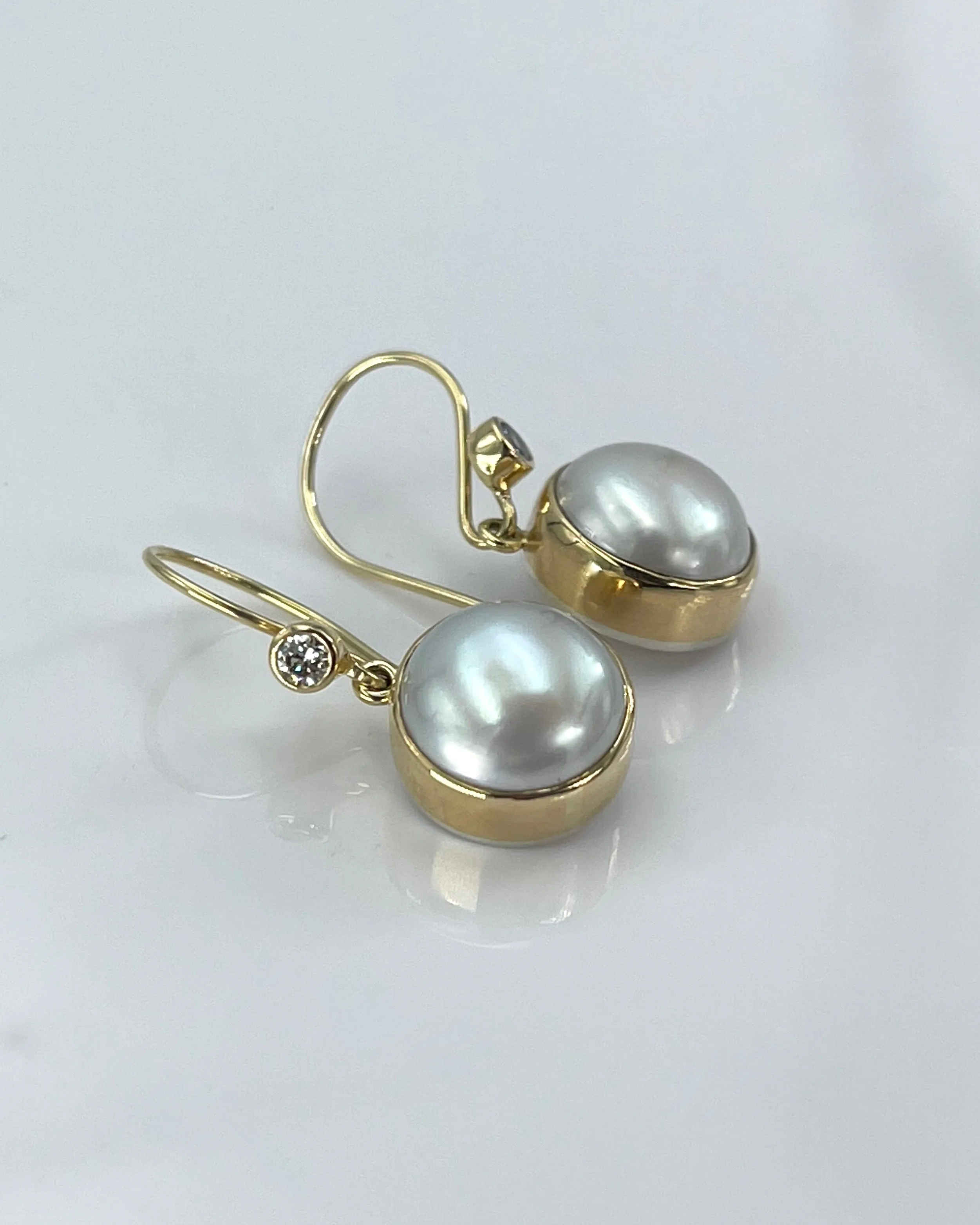 Jamie Joseph Pearl and Diamond Earrings