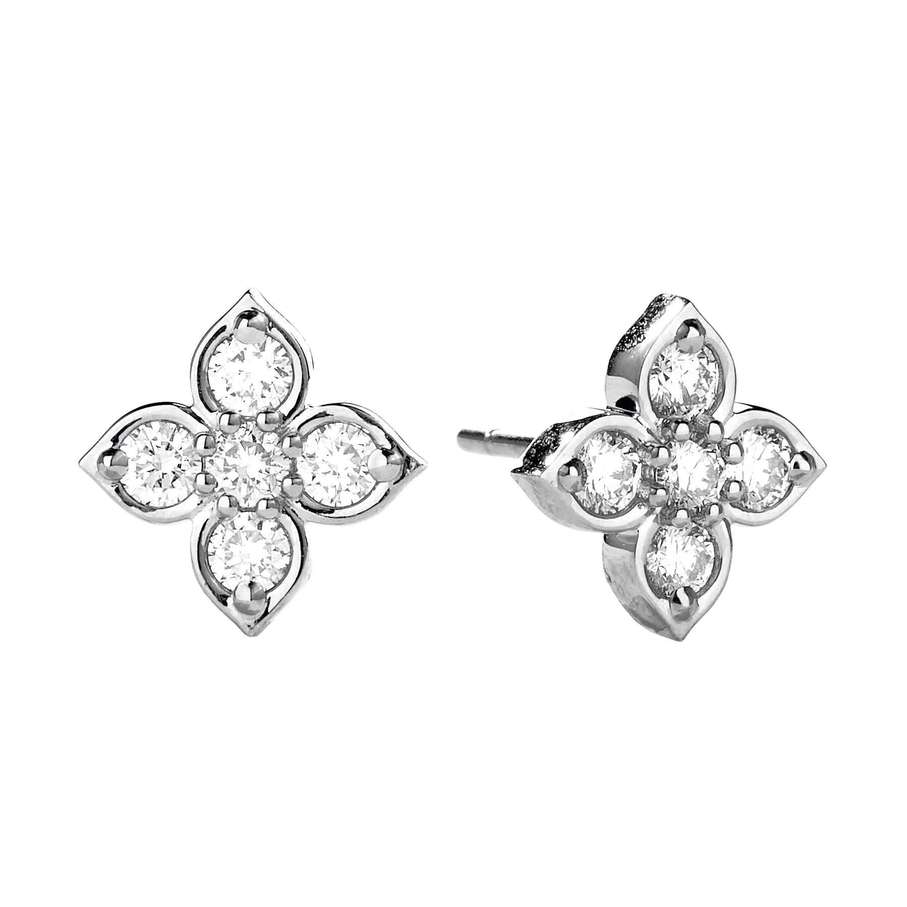 Jardin Four Leaf Diamond Studs