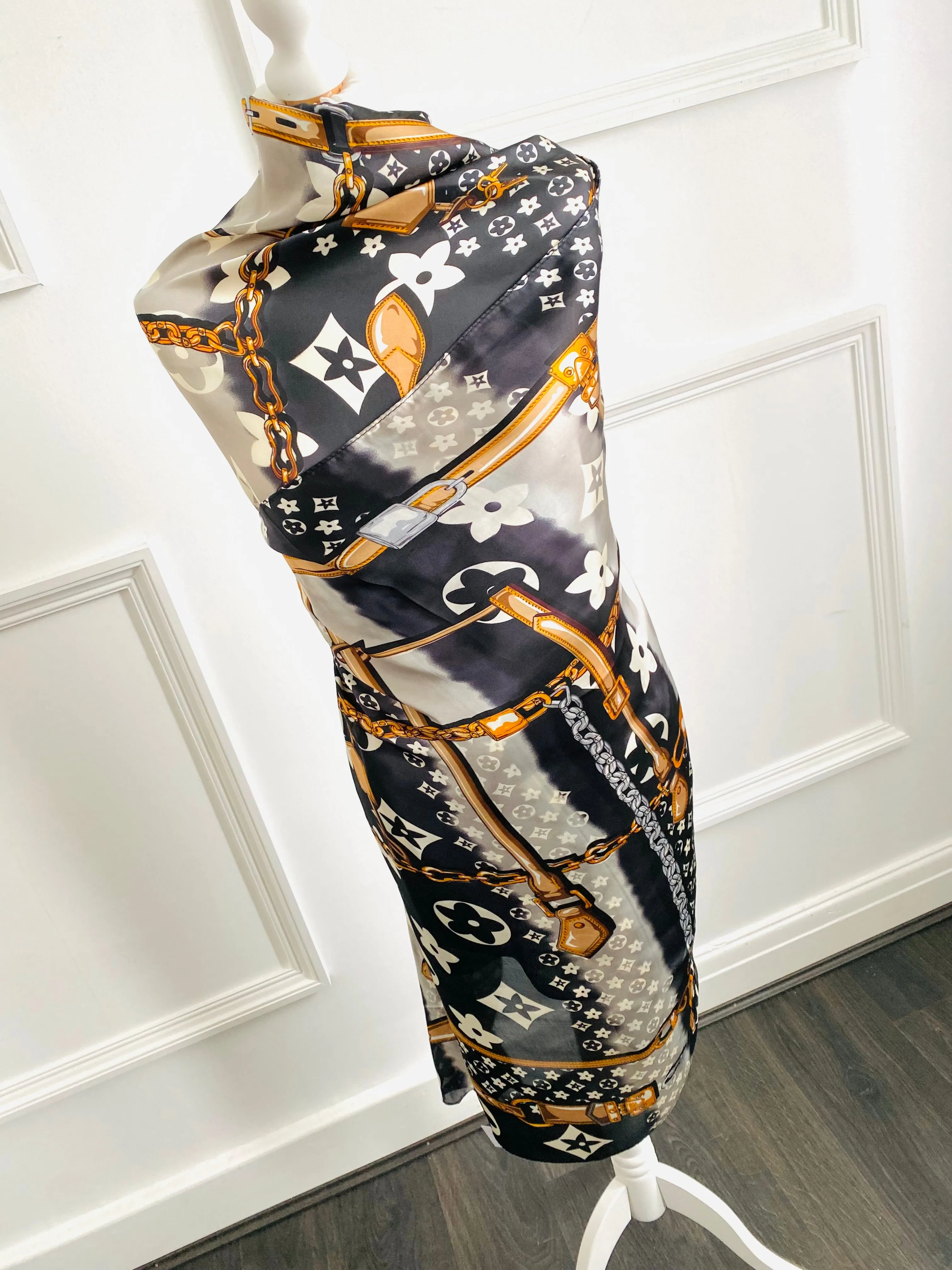 Kita Black/Tan Luxury Look Sarong Scarf