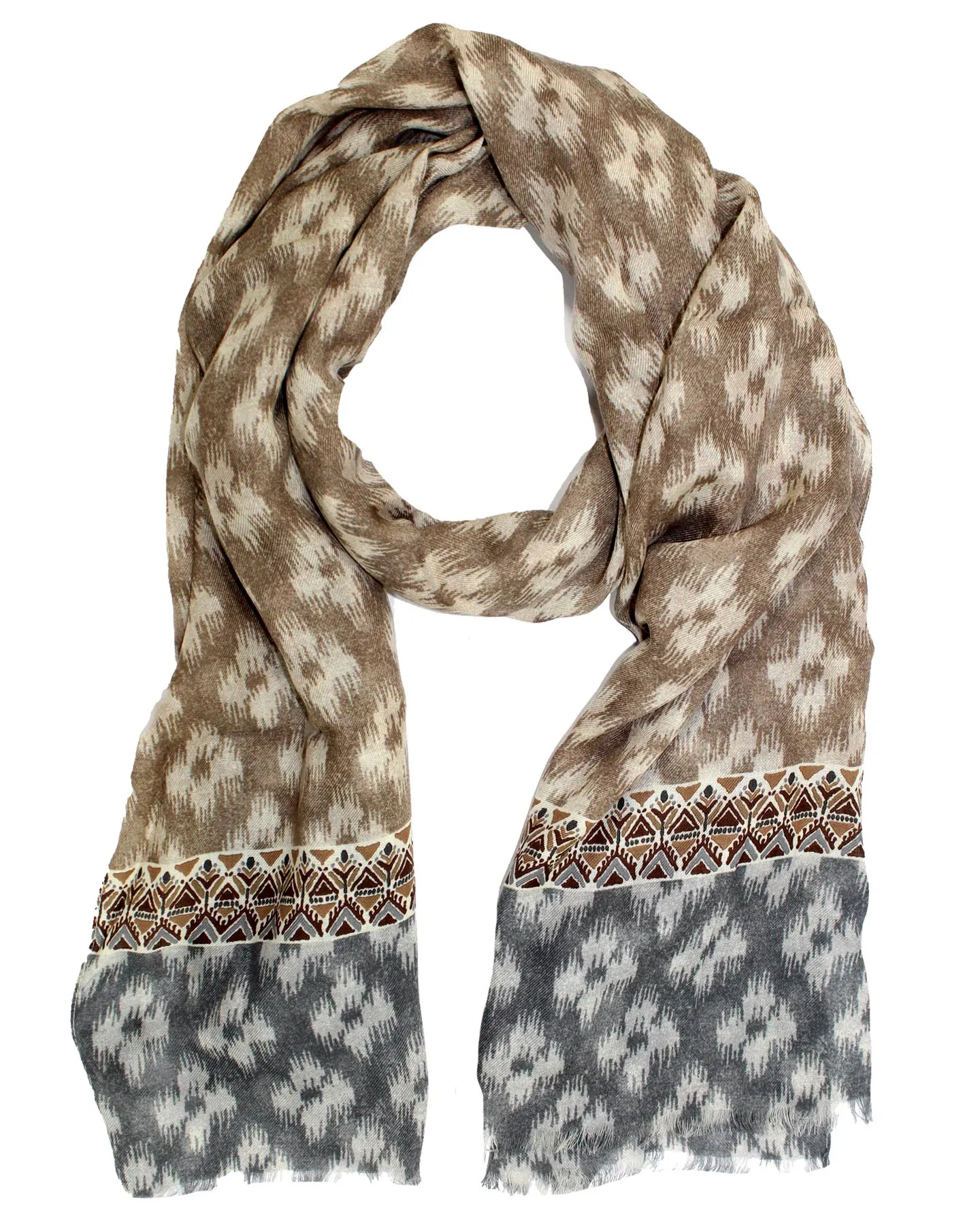 Kiton Scarf Taupe Gray Design Luxury Cashmere Shawl SALE