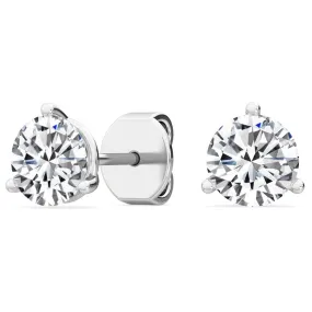 Lab Created Three Prong Diamond Studs