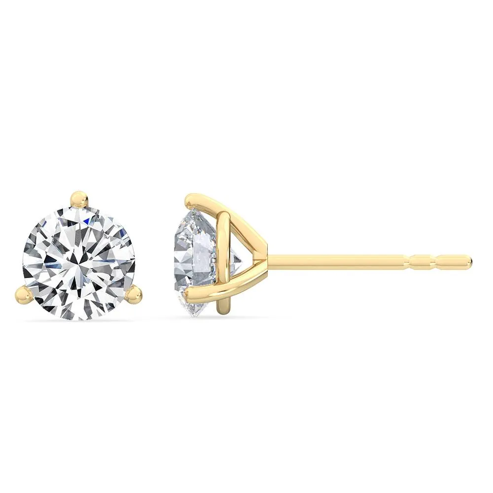 Lab Created Three Prong Diamond Studs