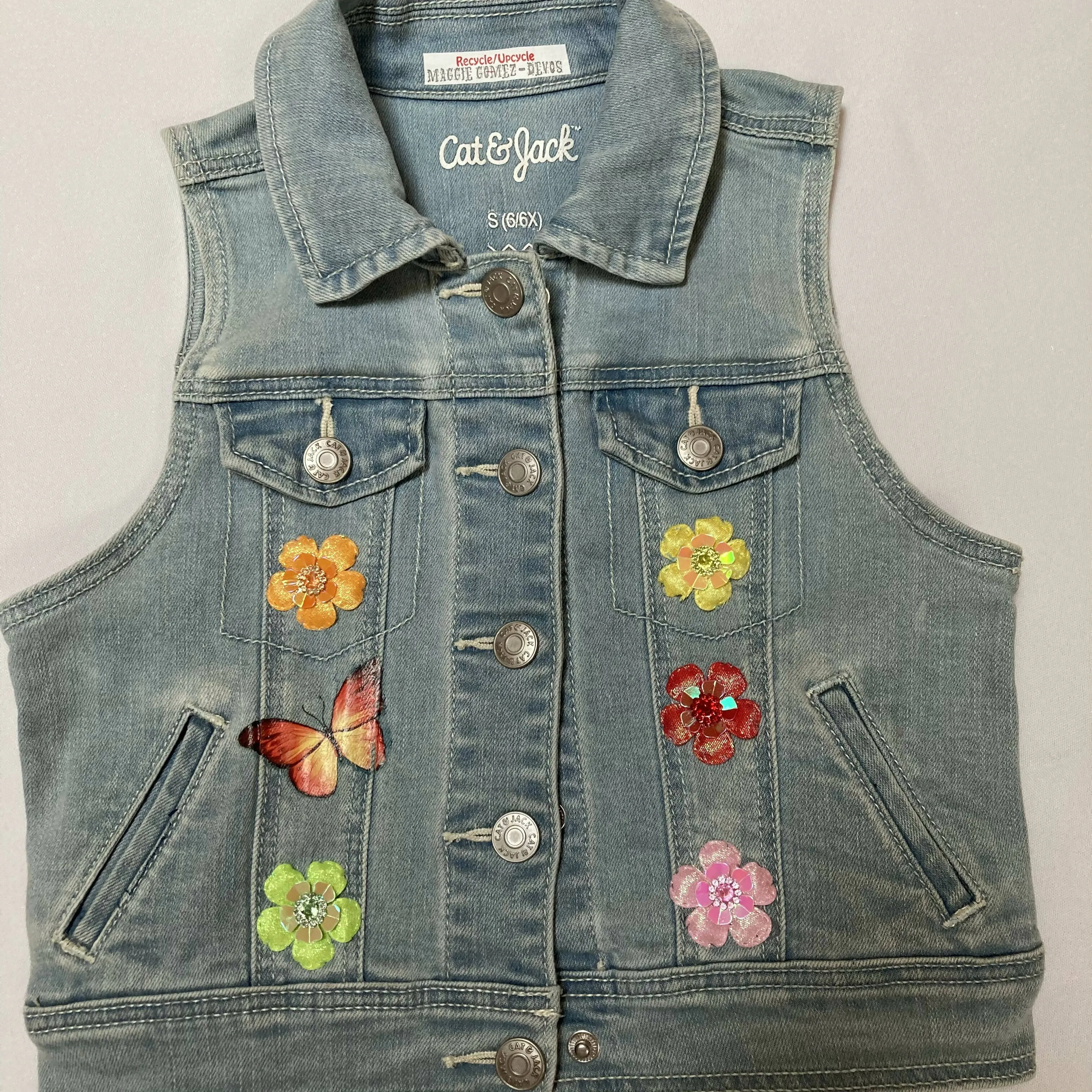 Maggie Devos- Denim vest-Fridita- Children Size 6X