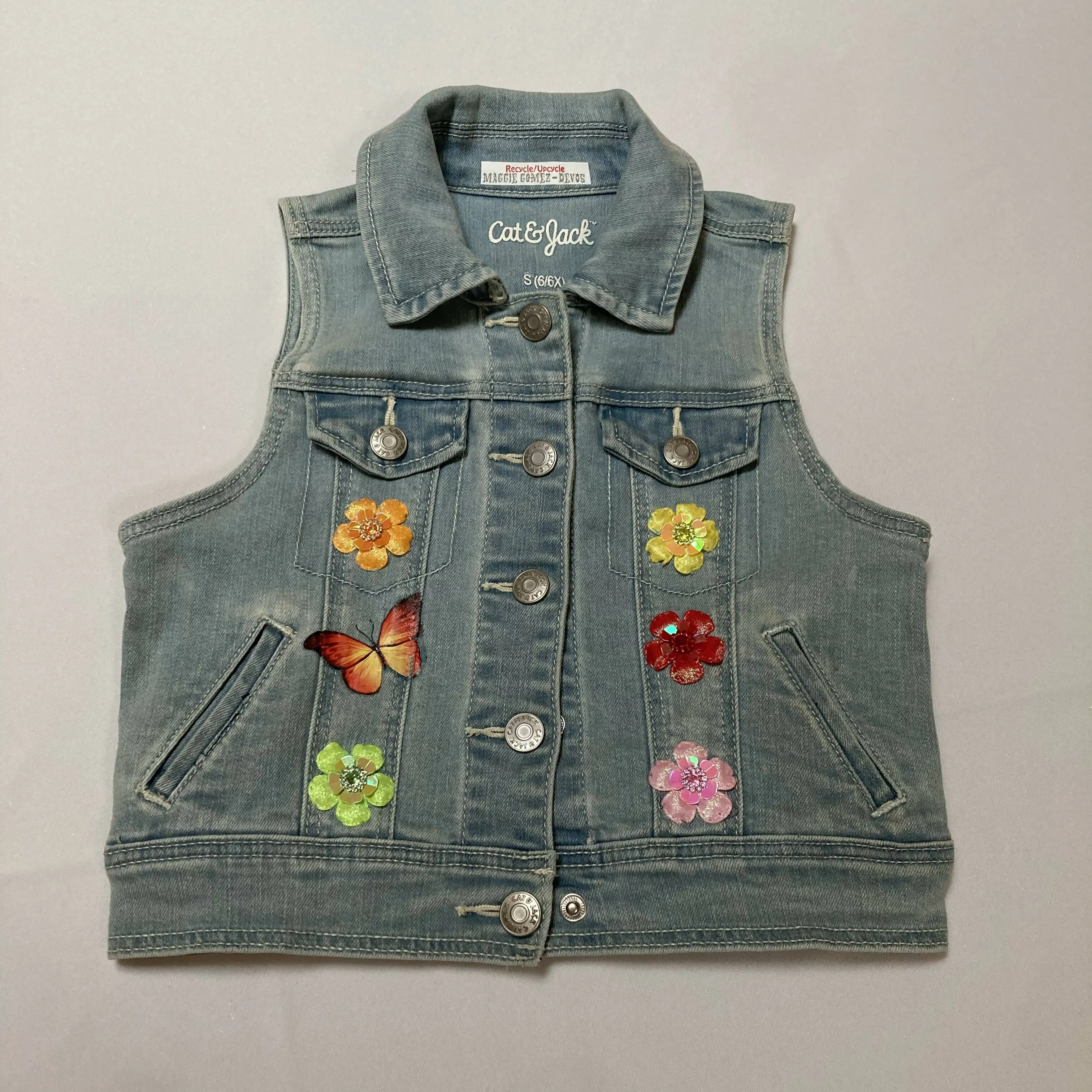 Maggie Devos- Denim vest-Fridita- Children Size 6X