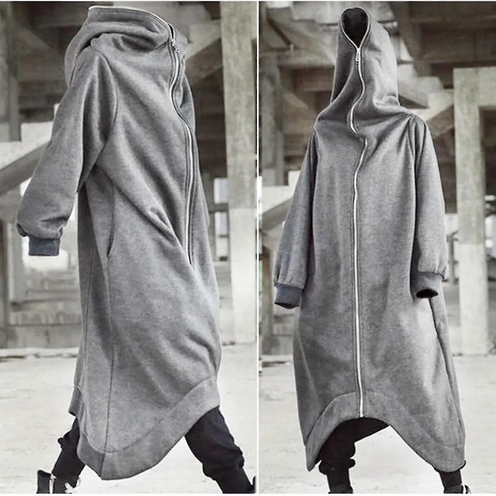 Manga Unisex Hooded Nazgul Coat Zipper Closure Fleece Forred Hoodie