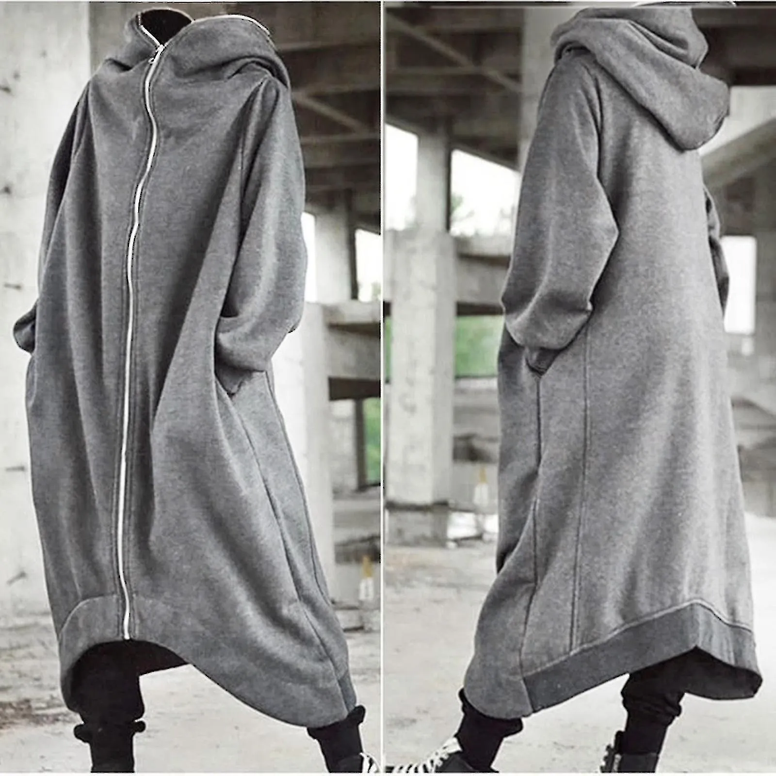 Manga Unisex Hooded Nazgul Coat Zipper Closure Fleece Forred Hoodie