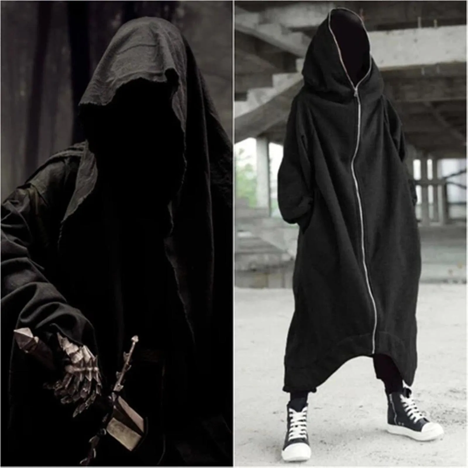 Manga Unisex Hooded Nazgul Coat Zipper Closure Fleece Forred Hoodie