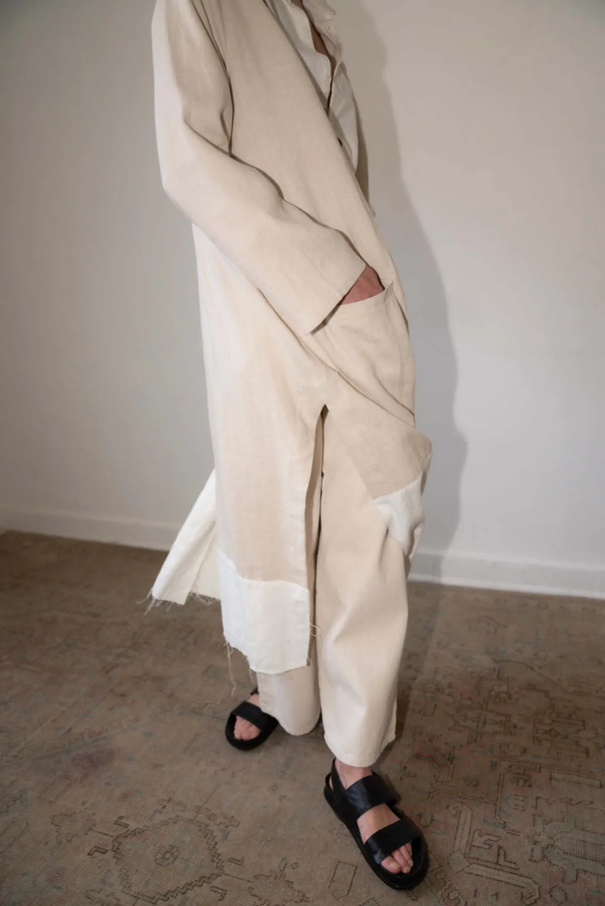 MASON Coat - BEIGE/WHITE