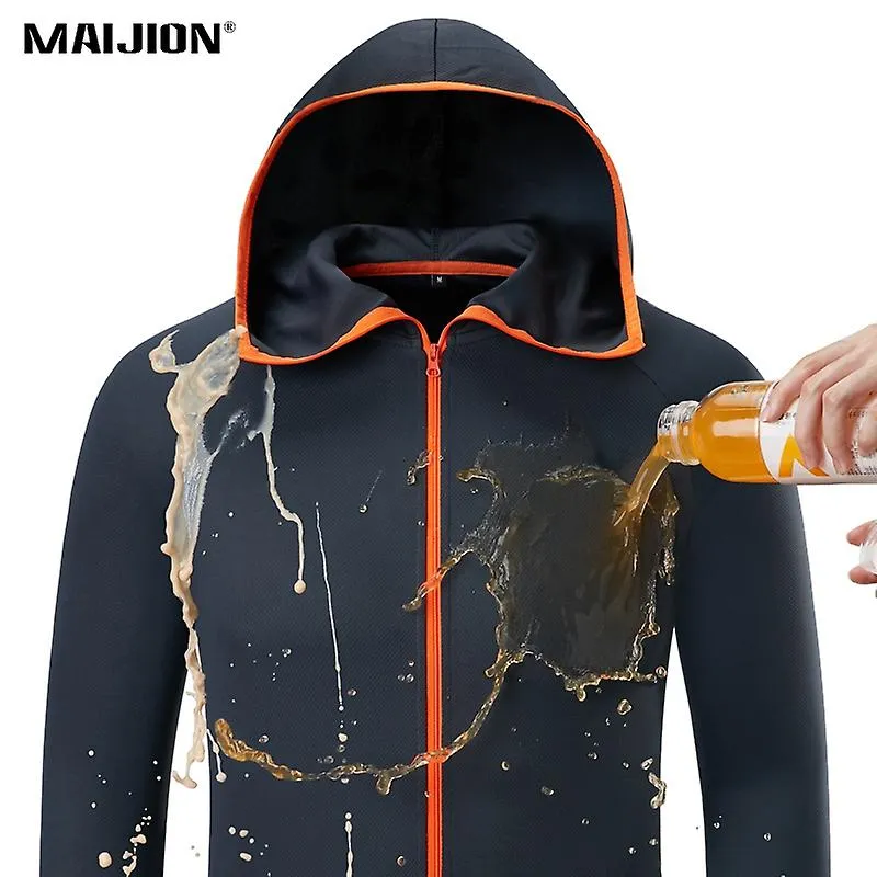 Men Waterproof Hiking Jackets Hydrophobic Clothing Outdoor Breathable Camping Fishing Hooded Jackets Quick Dry Anti-uv Skin Coat